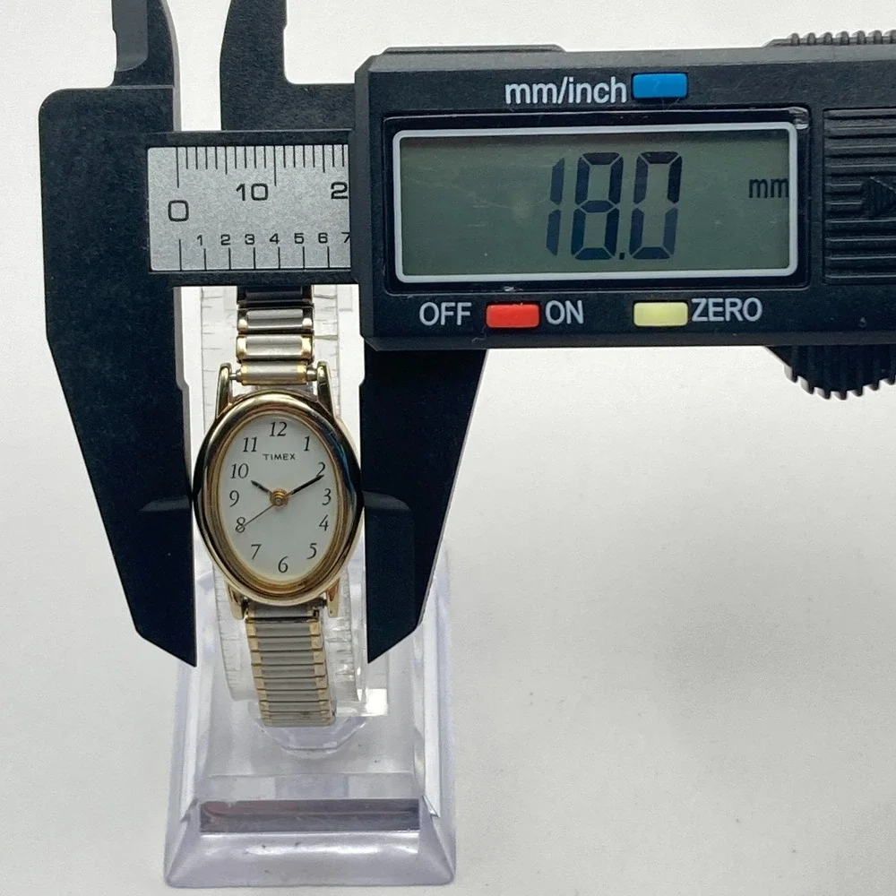 Timex Cavatina Women's Watch Gold Silver Tone 18mm Stretch New Battery SMALL 6